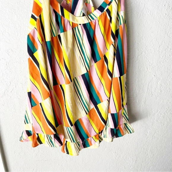 CAbi Tank Top Women's Large Skip Colorful Stripe Flounce Hem Summer Rainbow 5979 - Picture 4 of 8